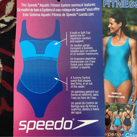 Speedo Women’s Build-in Soft Cup Sport Bra Tummy Control Swimsuit - Picture 8 of 8